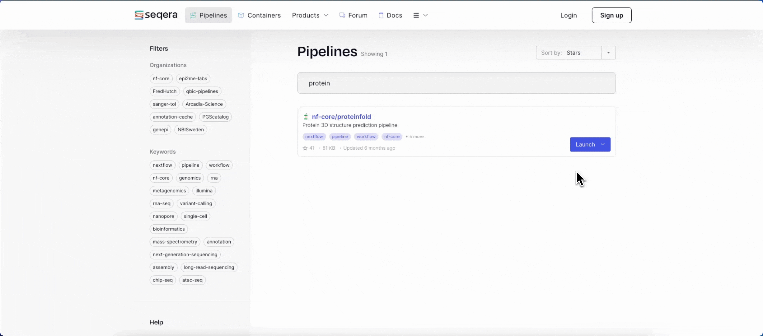 Seqera Pipelines add to Launchpad