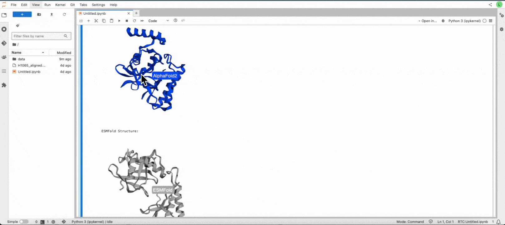 Visualize predicted protein structures in a Jupyter notebook Studio