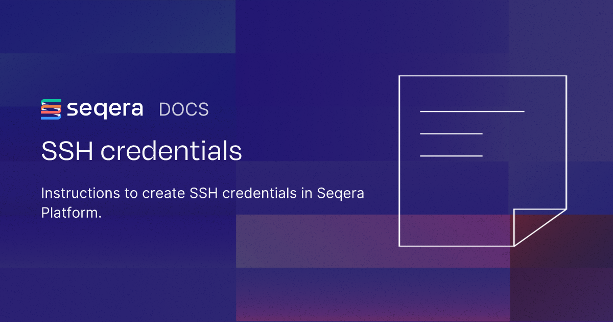 Ssh credentials seqera docs